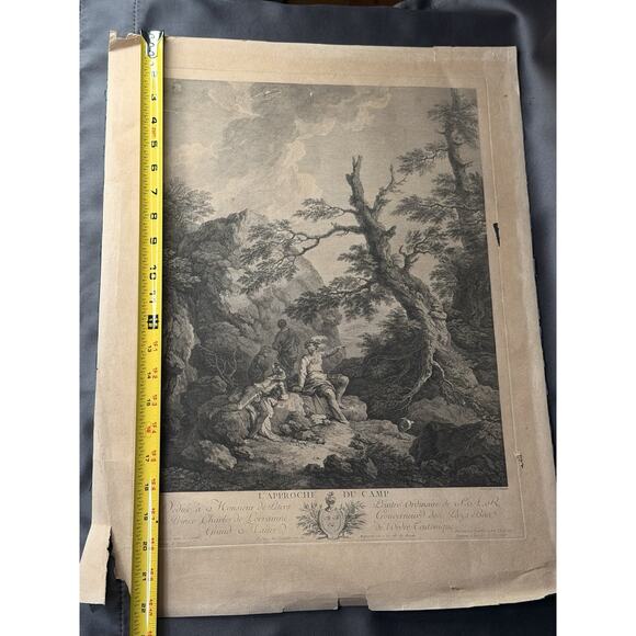 18th C Engraving “L’Approche du Camp” after Dietricy by C. Le Vasseur Paris - Picture 14 of 16